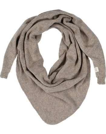MP Denmark Damen-Dreiecksschal aus Merinowolle/Kaschmir - Light Brown Melange