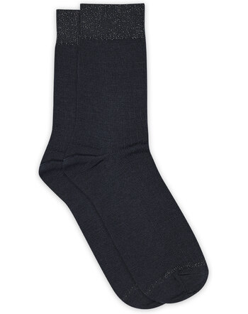 MP Denmark Damen-Socken aus Wolle mit Rippstrick-Struktur - Navy