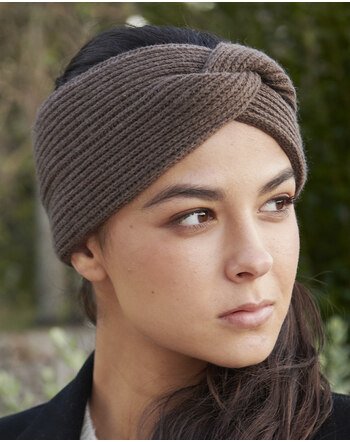 MP Denmark Damen-Stirnband 'Helsinki' aus Merino/Viskose/Kaschmir - Brown Melange
