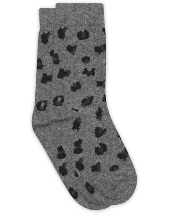 MP Denmark Damen-Wollsocken im Leo-Design aus Merinowollmischung - Grey Melange