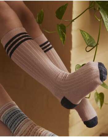 MP Denmark Glitzer-Socken 'Merle' - Silver Pink