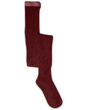 MP Denmark Glitzer-Strumpfhose 'Celeste' aus Woll-Mischung - Wine Red