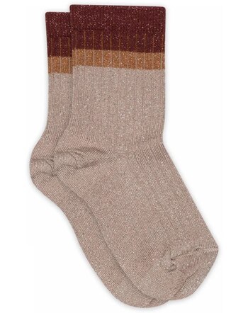 MP Denmark Glitzersocken aus Bambusviskose-Mischung - Rust