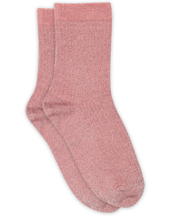 MP Denmark Glitzersocken 'Celeste' aus Woll-Mischung - Vintage Rose