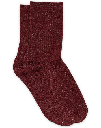 MP Denmark Glitzersocken 'Celeste' aus Woll-Mischung - Wine Red