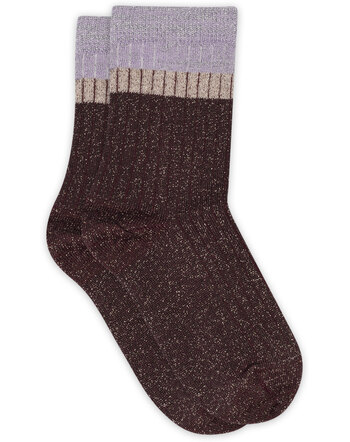 MP Denmark Glitzersocken 'Norma Glitter' aus Baumwoll-Mischung - Grape Skin