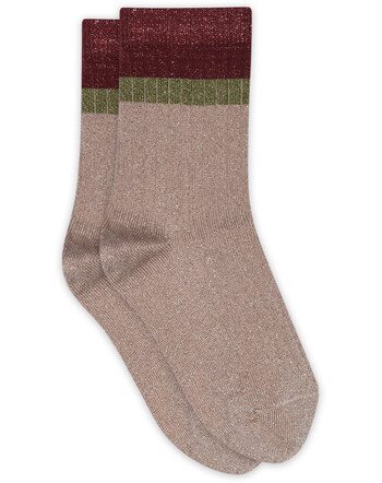 MP Denmark Glitzersocken 'Norma Glitter' aus Baumwoll-Mischung - Rose Grey