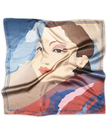 MP Denmark Seidenschal/-Tuch 68 x 68 cm mit Gemälde-Print - Karanda Red