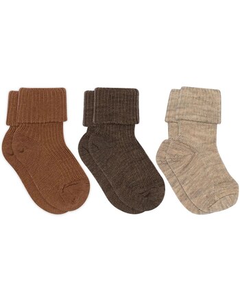 MP Denmark Wollsocken aus Merinowolle 3er-Pack - Pecan Pie
