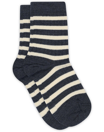 MP Denmark Wollsocken im Streifen-Design aus Merinowolle - Dark Denim Melange