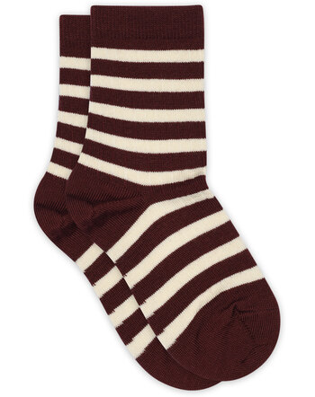 MP Denmark Wollsocken im Streifen-Design aus Merinowolle - Wine Red
