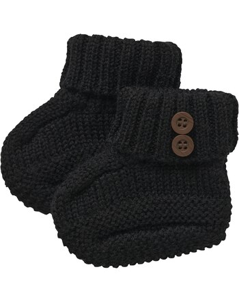 Name it Baby-Booties mit Knopf aus 100% Merinowolle NBMWRILLA - Black
