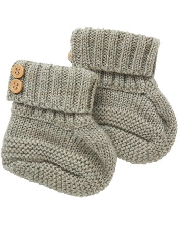 Name it Baby-Booties mit Knopf aus 100% Merinowolle NBMWRILLA - Dried Sage