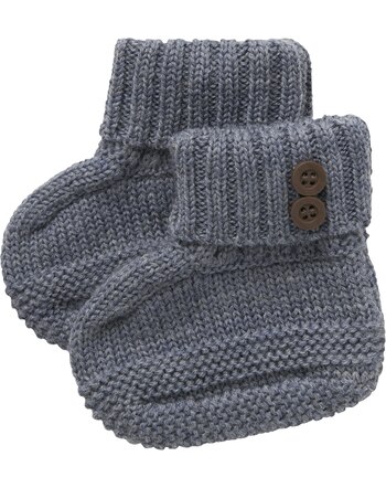 Name it Baby-Booties mit Knopf aus 100% Merinowolle NBMWRILLA - Folkstone Gray