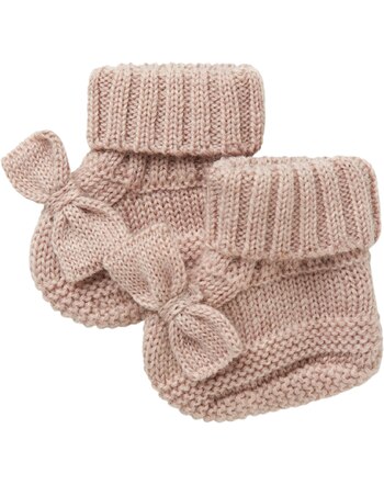 Name it Baby-Booties mit Schleife aus 100% Merinowolle NBFWRILLA - Shadow Gray