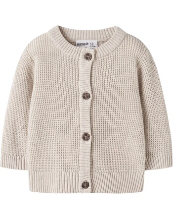 Name it Baby-Strickjacke aus 100 % Bio-Baumwolle mit Waffelstruktur NBNBUBBA - Peyote Melange