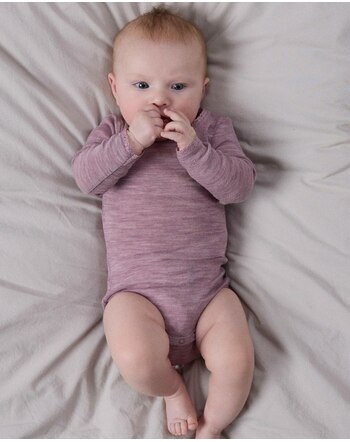 Name it Baby-Langarmbody aus 100 % Merinowolle mit Ajourmuster NBFWANG NOOS - Toadstool
