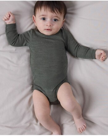 Name it Baby-Langarmbody aus 100% Merinowolle NBNWAX NOOS - Mulled Basil