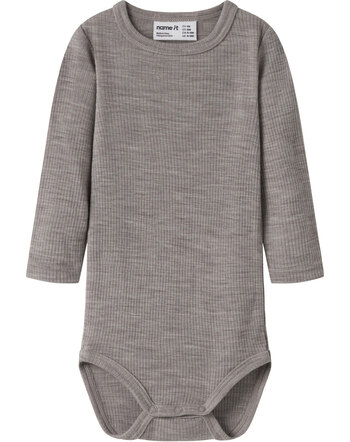 Name it Baby-Langarmbody aus 100% Merinowolle NBNWAX NOOS - Satellite