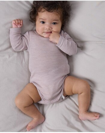 Name it Baby-Langarmbody aus 100% Merinowolle NBNWAX NOOS - Violet Ice