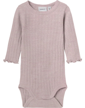 Name it Baby-Langarmbody aus Merinowolle und Seide NBFWOSSA - Violet Ice