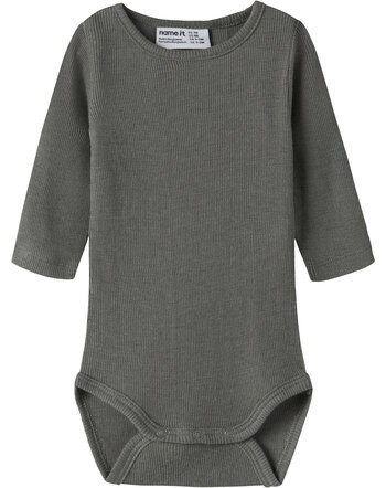 Name it Baby-Langarmbody aus Merinowolle und Seide NBMWOSSA - Mulled Basil