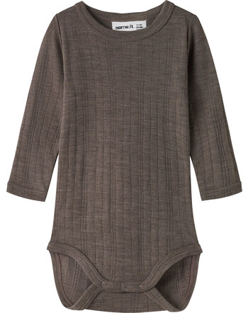 Name it Baby-Langarmbody aus 100 % Merinowolle NBMWANG NOOS - Morel