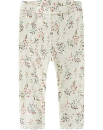 Name it Baby-Leggings aus 100 % Merinowolle mit Blumenmuster NBFWANG NOOS - Snow White