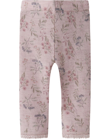 Name it Baby-Leggings aus 100 % Merinowolle mit Blumenmuster NBFWANG NOOS - Violet Ice