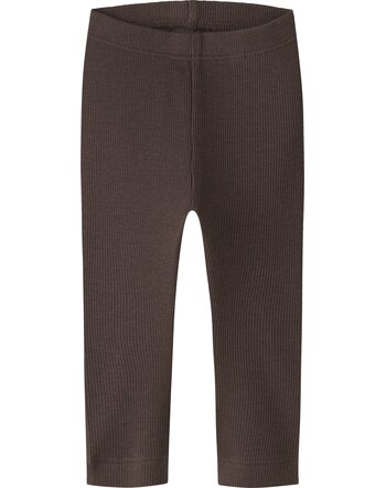 Name it Baby-Leggings aus Bio-Baumwolle und Modal mit Rippstruktur NBNKAB - French Roast
