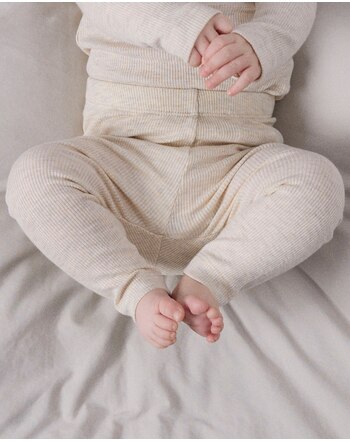 Name it Baby-Leggings aus Bio-Baumwolle und Modal mit Rippstruktur NBNKAB - Peyote Melange