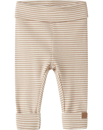Name it Baby-Leggings aus Bio-Baumwolle im Streifendesign NBNBERRO - Antique White