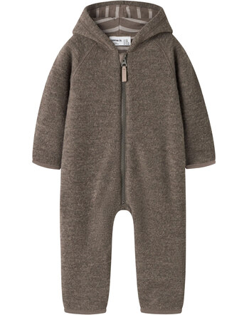 Name it Baby-Overall aus Merinowolle mit Kapuze NBFMINO - Morel