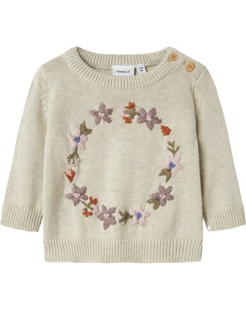 Name it Baby-Strick-Pullover aus 100% Bio-Baumwolle NBFOPAIR - Peyote Melange