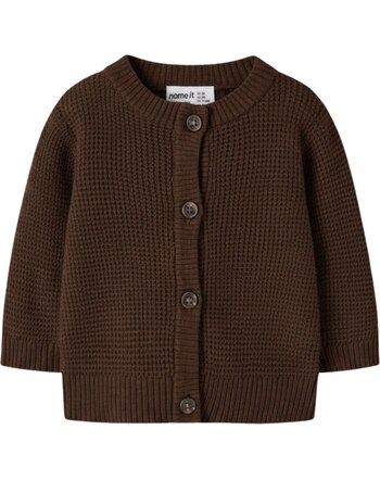 Name it Baby-Strickjacke aus 100 % Bio-Baumwolle mit Waffelstruktur NBNBUBBA - French Roast