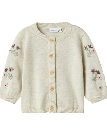 Name it Baby-Strickjacke aus 100% Bio-Baumwolle NBFNUSSY - Peyote Melange