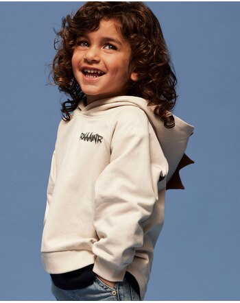 Name it Hoodie aus Baumwolle im Dino-Stil NMMBENTU - Pumice Stone