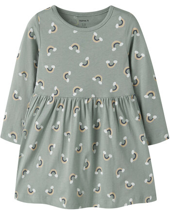 Name it Kleid aus 100 % Baumwolle mit Regenbogen-Print NMFVILISA - Green Milieu