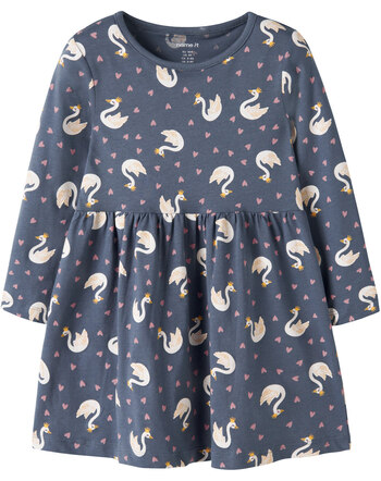 Name it Kleid aus 100 % Baumwolle mit Schwan-Print NMFVILISA - Vintage Indigo