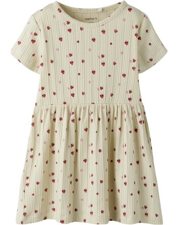 Name it Kleid aus Bio-Baumwolle mit Erdbeeren NMFJELLY - Peyote Melange