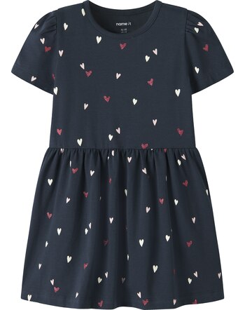 Name it Kleid aus Bio-Baumwolle mit Herzen NMFFILLA - Dark Sapphire