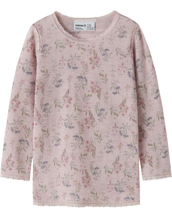 Name it Langarmshirt aus 100 % Merinowolle mit Ajourmuster NMFWANG NOOS - Violet Ice