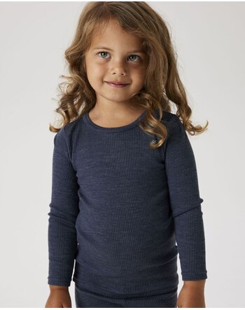 Name it Langarmshirt aus 100 % Merinowolle mit Rippstruktur NMNWAX NOOS - Ombre Blue