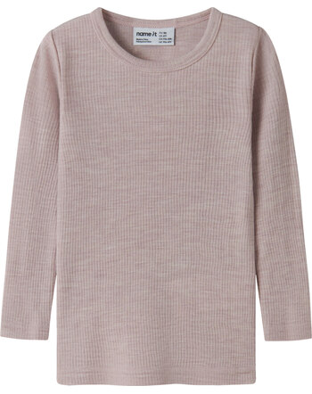 Name it Langarmshirt aus 100 % Merinowolle mit Rippstruktur NMNWAX NOOS - Violet Ice