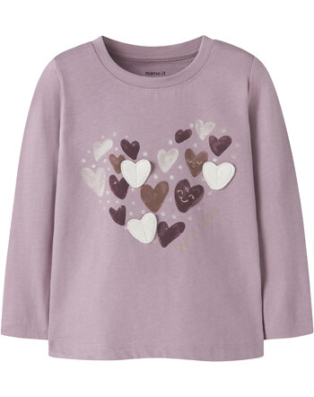 Name it Langarmshirt aus 100 % Baumwolle mit Herzen NMFRILUNA - Mauve Shadows