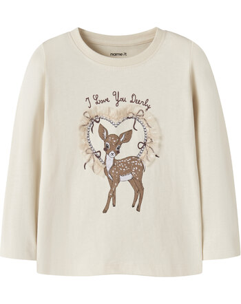 Name it Langarmshirt aus 100 % Baumwolle mit Rehkitz-Aufdruck NMFRILUNA - Birch