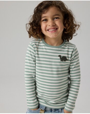 Name it Langarmshirt aus 100% Baumwolle mit Streifen NMMVILLY - Green Milieu