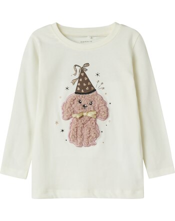 Name it Langarmshirt aus 100% Baumwolle mit Pudel NMFNINNA - Cloud Dancer