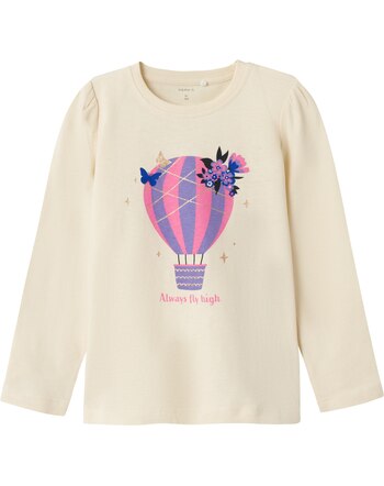 Name it Langarmshirt aus 100% Baumwolle NMFLARA - Whitecap Gray 