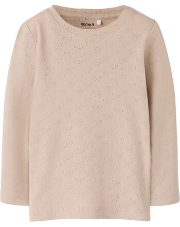 Name it Langarmshirt aus 100% Bio-Baumwolle mit Lochmuster NMFSIF - Feather Gray